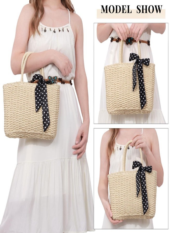 SUKUTU Straw Top-handle Handbag for Women Summer Beach Ratten Tote Bag Handmade Weaving Satchel - Image 2