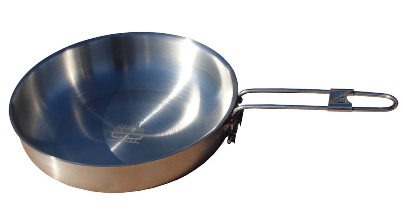 King Kooker Mr. Outdoors Cookout 8.25" Stainless Steel Fry Pan with Folding Handle - Image 1