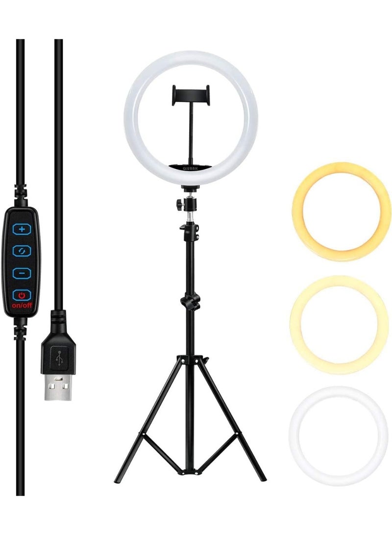 12-Inch LED Selfie Ring Light with Adjustable Tripod Stand & Phone Holder – 3 Light Modes and 10 Brightness Levels for Live Streaming and Makeup - Image 4