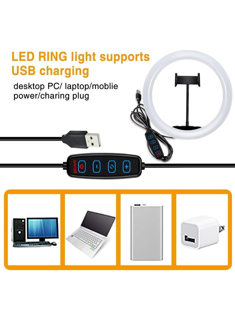 12-Inch LED Selfie Ring Light with Adjustable Tripod Stand & Phone Holder – 3 Light Modes and 10 Brightness Levels for Live Streaming and Makeup - Image 5