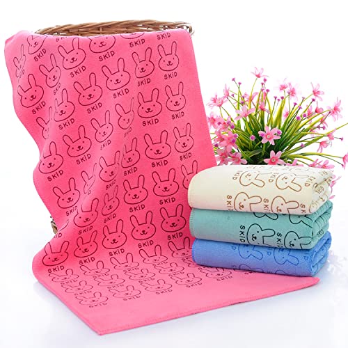 MOM CARE Microfiber Microfibre Bath Towels For Kids -Extra Soft Bathing Towel For Boys And Girls (Pack Of 3) Multi Color Medium L-60Cm X B-120Cm For 5 Years+, 300 TC - Image 2