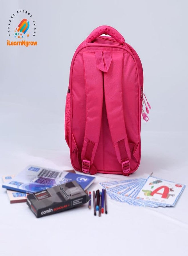 ILEARNNGROW Kids Shoulder Bag for Girls & Boys | Lightweight Sling Bag for School, Travel & Picnic | Cute Cartoon Design | Adjustable Strap | Durable & Spacious (Unicorn Pink) - Image 5