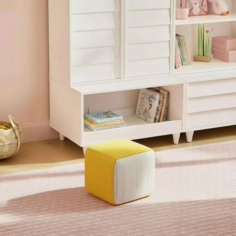 Pan Home Trudo Pouf Yellow 31x31x31cm for Kids - Image 1