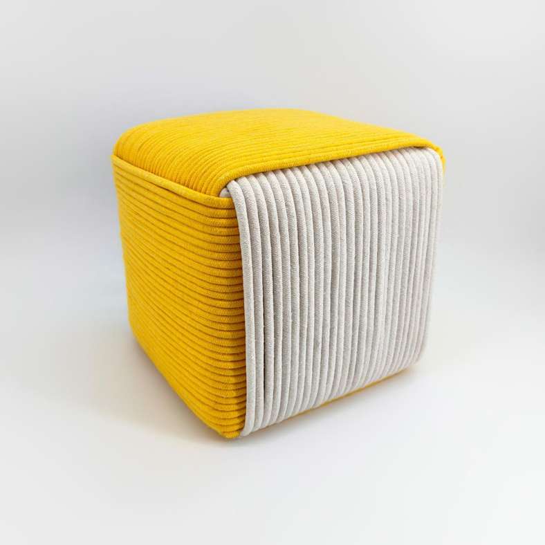 Pan Home Trudo Pouf Yellow 31x31x31cm for Kids - Image 4