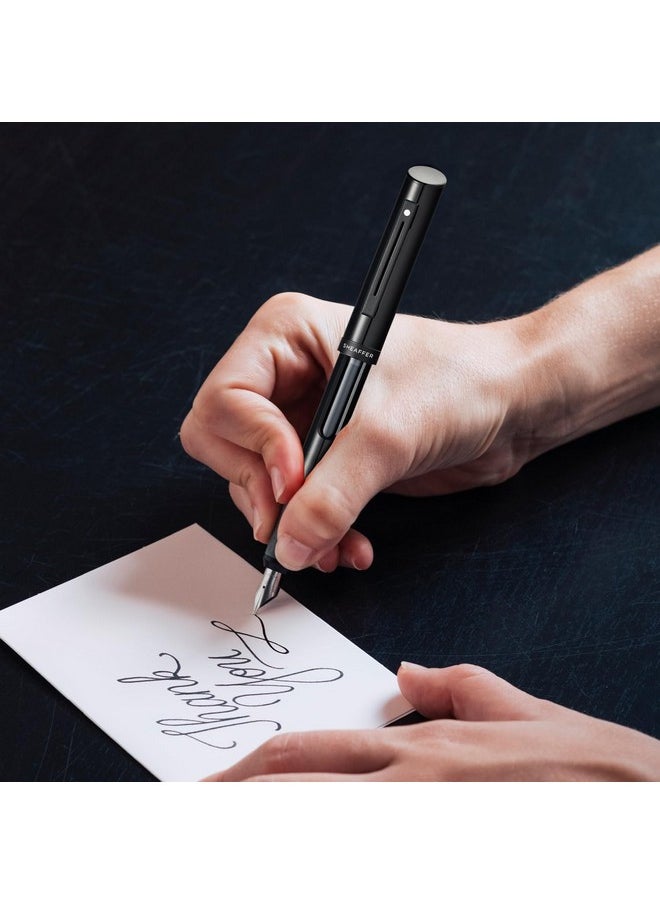 شيفر قلم حبر جاف Sheaffer Calligraphy Matte Black مع غطاء أسود وحواف سوداء غير لامعة في Hangsell - Fine  - Image 2