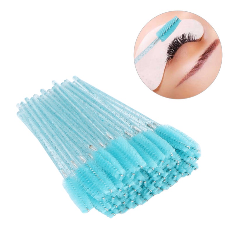Disposable Eyelash Brushes Light Blue Small And Portable Portable Mascara Wands - Wide Application Brow Brush for Professional Beauty Salons Home Travel Natural Brow Grooming - Image 4
