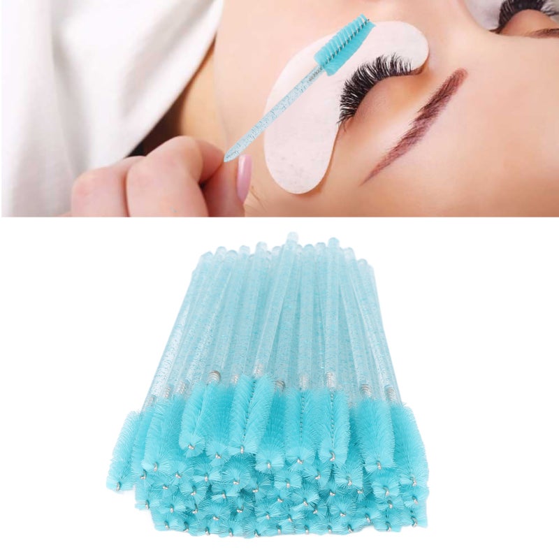 Disposable Eyelash Brushes Light Blue Small And Portable Portable Mascara Wands - Wide Application Brow Brush for Professional Beauty Salons Home Travel Natural Brow Grooming - Image 5