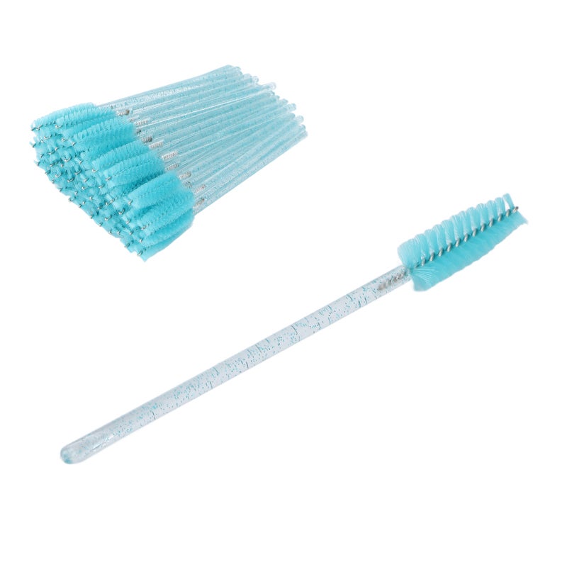 Disposable Eyelash Brushes Light Blue Small And Portable Portable Mascara Wands - Wide Application Brow Brush for Professional Beauty Salons Home Travel Natural Brow Grooming - Image 2