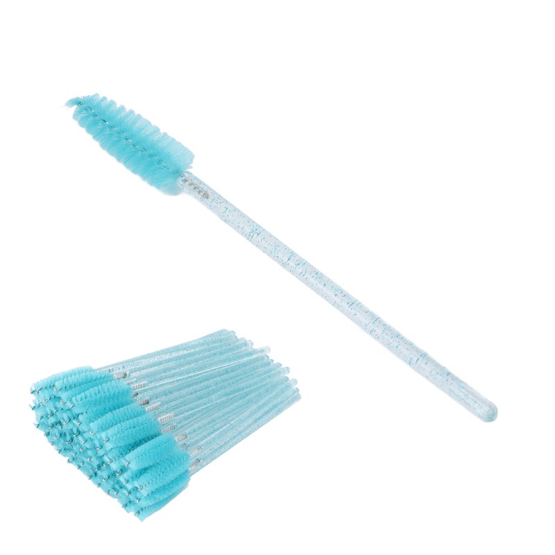 Disposable Eyelash Brushes Light Blue Small And Portable Portable Mascara Wands - Wide Application Brow Brush for Professional Beauty Salons Home Travel Natural Brow Grooming - Image 3