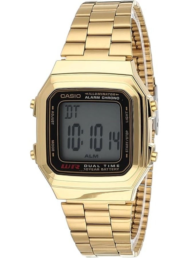 Casio Vintage Unisex Quartz Stainless Steel Digital Watch A178WGA-1ADF - Image 1