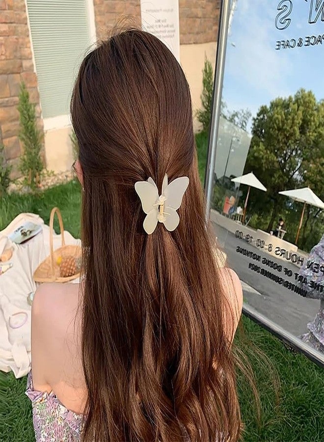HOME13™ Matte Hair Claw Clips Non-slip Hair Jaw Clips Strong Hold And Minimal Fashion Style Claw Clips for Women Girls Thick Thin Hairs (8 Pcs, Matte Butterfly Frosted Claw) - Image 3