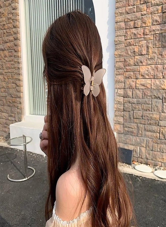 HOME13™ Matte Hair Claw Clips Non-slip Hair Jaw Clips Strong Hold And Minimal Fashion Style Claw Clips for Women Girls Thick Thin Hairs (8 Pcs, Matte Butterfly Frosted Claw) - Image 5