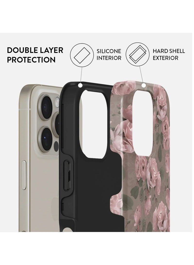 BURGA Phone Case Compatible with iPhone 16 Pro Max- Hybrid 2-Layer Hard Shell + Silicone Protective Case - Luxury Vintage Glamour - Scratch-Resistant Shockproof Cover - Image 2