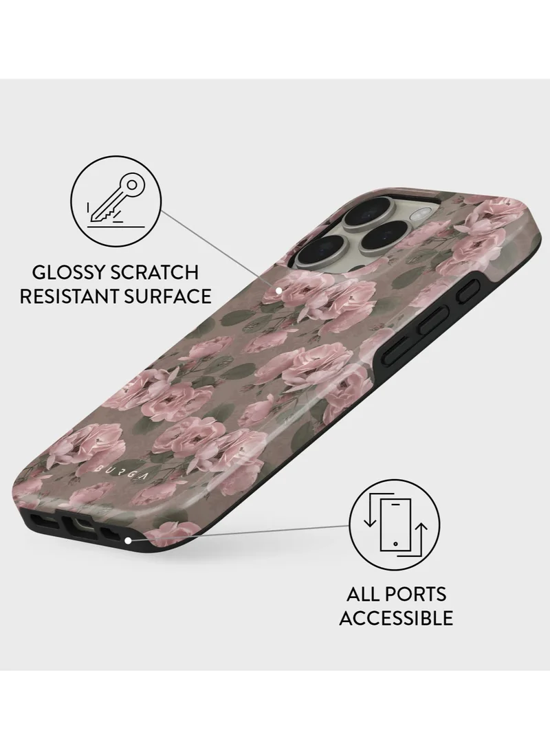 بورجا غطاء هاتف BURGA متوافق مع iPhone 16 Pro Max - غطاء حماية فاخر بطبقتين: غلاف صلب + سيليكون - تصميم فاخر "Vintage Glamour" - مقاوم للخدوش والصدمات