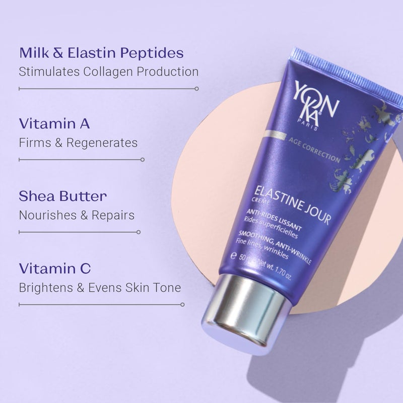 Yonka Elastine Jour Anti-Wrinkle Day Cream | Anti Aging Facial Moisturizer and Eye Cream | Soften Fine Lines and Wrinkles with Vitamin C and Elastin Peptides | Paraben-Free | 1.70 oz - Image 3