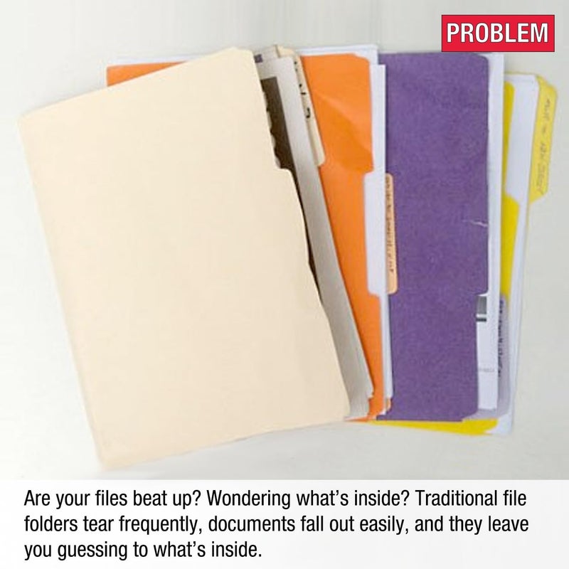 Ultimate Office PocketFile™ Clear Poly Document Folder Project Pockets, 5th-Cut, Letter Size, in 5 Assorted Colors, Set of 25 - Image 2