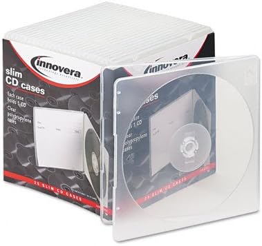 Innovera  Slim CD Cases Clear 25 Cases per Pack  Sold as 2 Packs of  25    Total of 50 Each