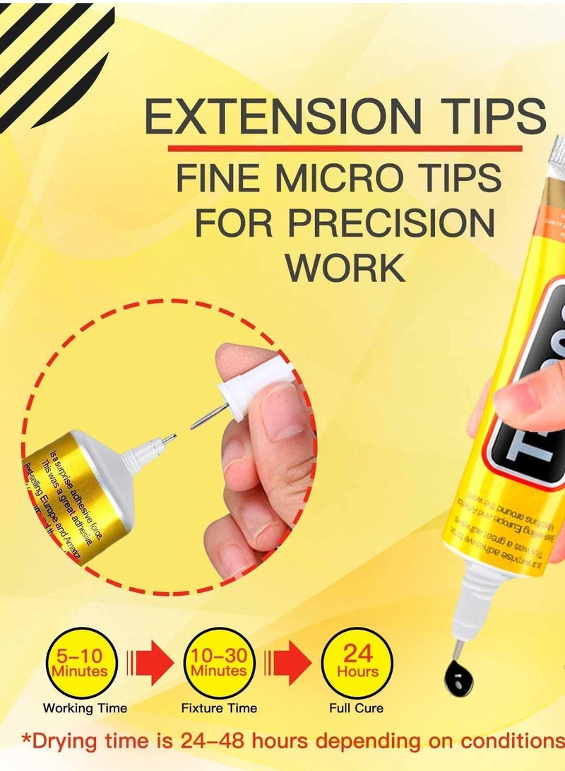 Captaintech 2pcs T-7000 Black Adhesive Glue All-Purpose 110ml High-Performance Waterproof for Precision Repairs, Super Strong Instant Gel Perfect for Phone Electronics Jewelry and Crafts - Image 4