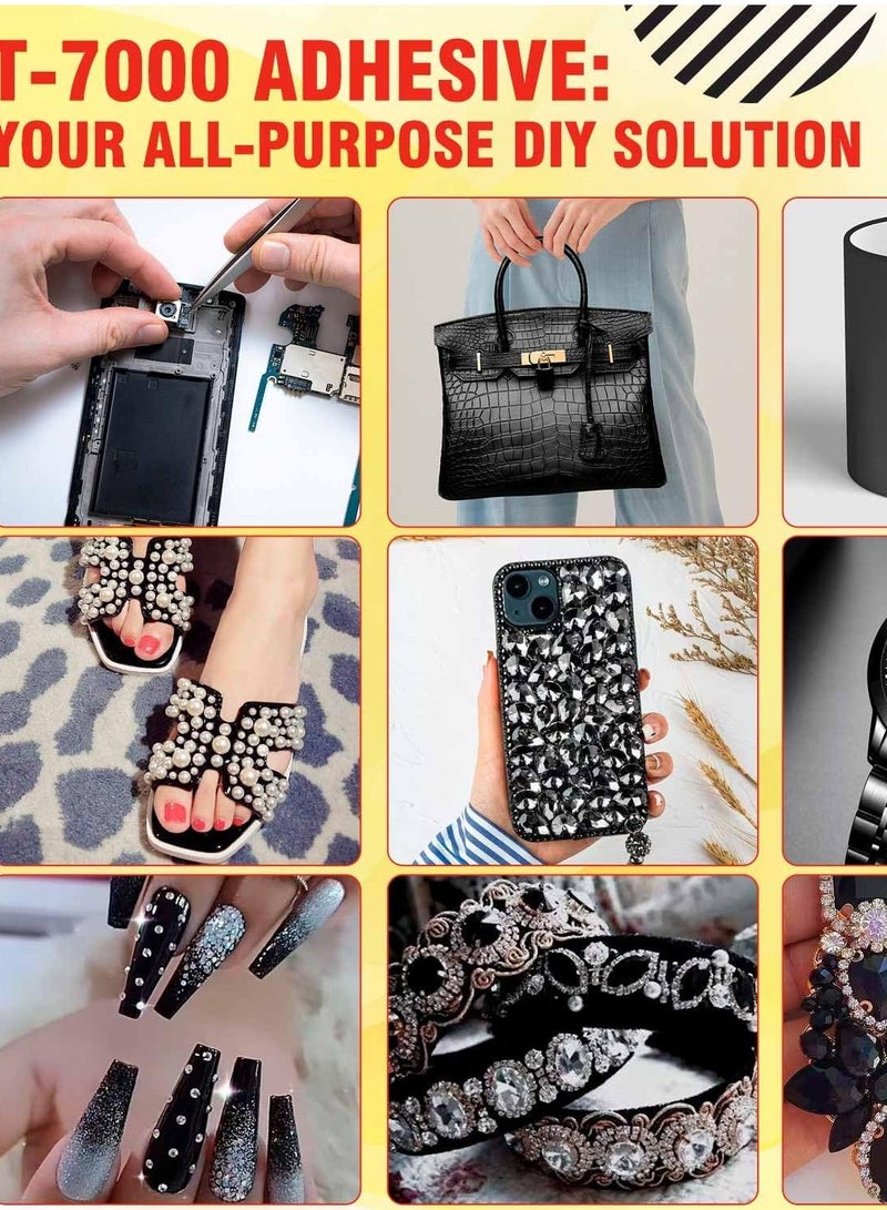 Captaintech 2pcs T-7000 Black Adhesive Glue All-Purpose 110ml High-Performance Waterproof for Precision Repairs, Super Strong Instant Gel Perfect for Phone Electronics Jewelry and Crafts - Image 5