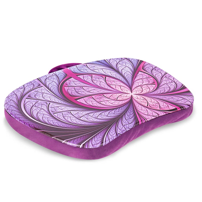 Jasenna Lap Laptop Desk Portable Lap Desk with Pillow Cushion Fits up to 156 inch Laptop for Home Office Students Use as Computer Laptop Stand Book Tablet1Purple Flower