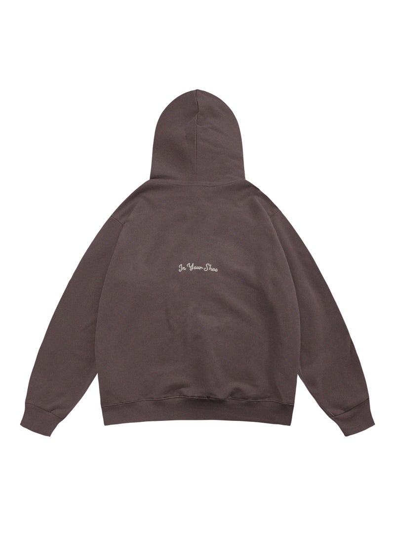 In Your Shoe Brown Basic Heavy Oversized Hoodie - Image 1