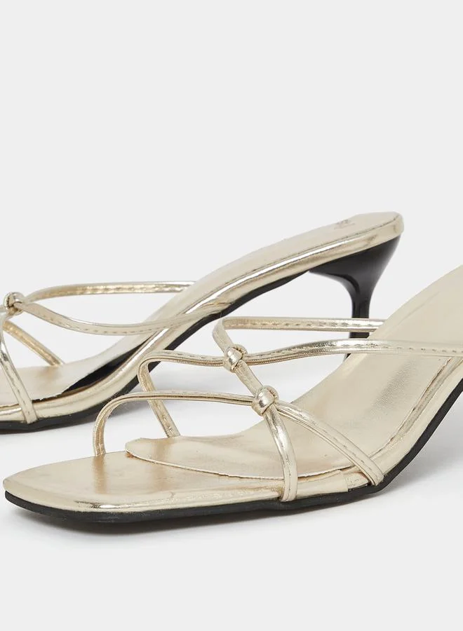 Styli Criss Cross Strap Kitten Heel Sandal