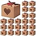 Cooraby 20 Pieces Valentines Heart Gift Boxes with Display Window 51 x 51 x 4 Inch Kraft Paper Gift Bags Gift Packaging Boxes with Tags and Ribbons for Valentines Day Christmas Party Decorations - Image 3