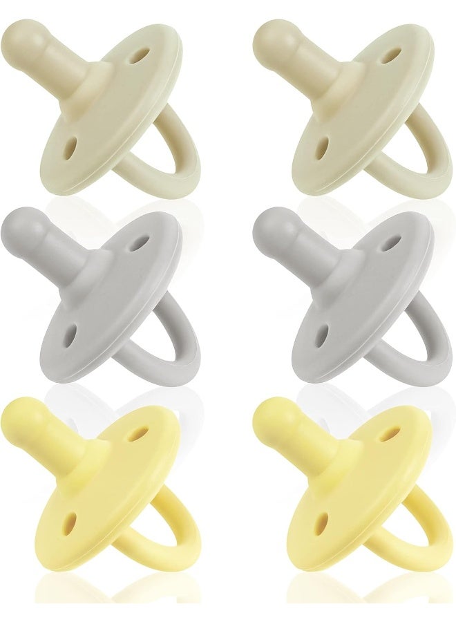 Sweet Child Baby Soothie Pacifiers 0-6 Months, Set of 6 Ultra-Light Silicone Binkies with Collapsible Handle & 3 Air Holes for Added Safety, Best Newborn Pacifiers for Boys Or Girls - Image 1