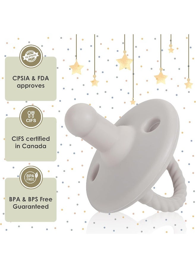 Sweet Child Baby Soothie Pacifiers 0-6 Months, Set of 6 Ultra-Light Silicone Binkies with Collapsible Handle & 3 Air Holes for Added Safety, Best Newborn Pacifiers for Boys Or Girls - Image 3