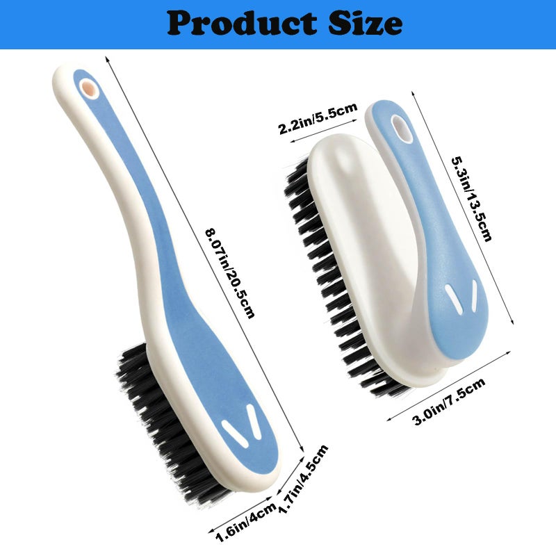 Ganganmax Soft Bristle Scrub Cleaning Brush Stain Remover Brush Fabric Cleaning Brush Laundry Brush Small Scrub Brush Cleaner Household Cleaning Brushes for Carpet, Clothes, Bathroom,Sneaker-2 Pack (Blue) - Image 2