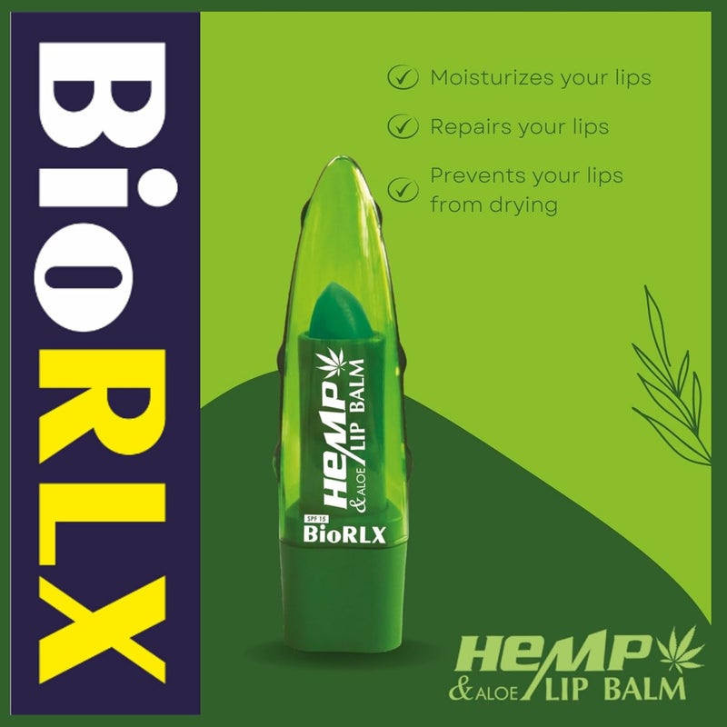 BioRLX بلسم شفاه BioRLX بزيت القنب - ترطيب طبيعي مع خصائص مغذية بزيت القنب للعناية اليومية بالشفاه (زيت القنب، 0.12 أونصة (عبوة واحدة)) - Image 2