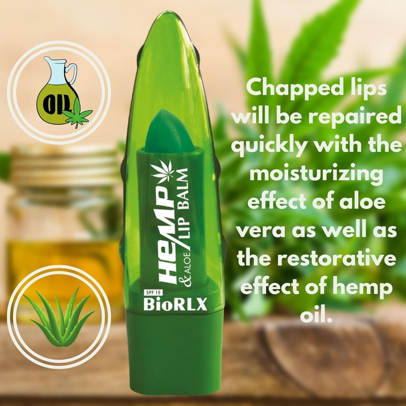 BioRLX بلسم شفاه BioRLX بزيت القنب - ترطيب طبيعي مع خصائص مغذية بزيت القنب للعناية اليومية بالشفاه (زيت القنب، 0.12 أونصة (عبوة واحدة)) - Image 1