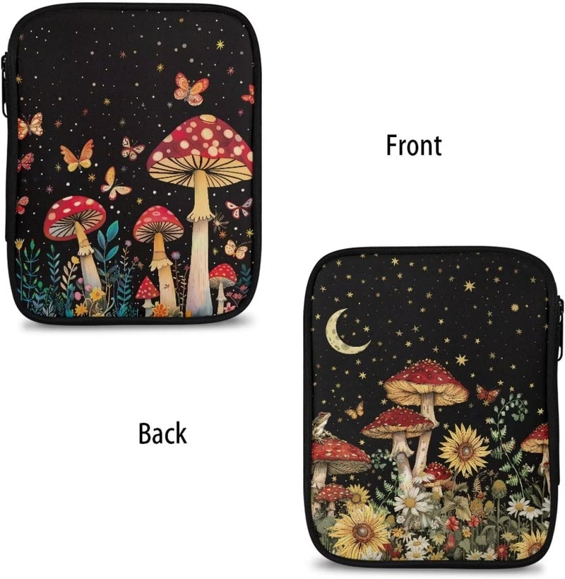 Vanideaoty Mushroom Crochet Hook Case with Web Pockets Floral Crochet Storage Organizer with Web Pockets Knitting Needle Case for Hooks, Knitting Needles Supplies - Image 4
