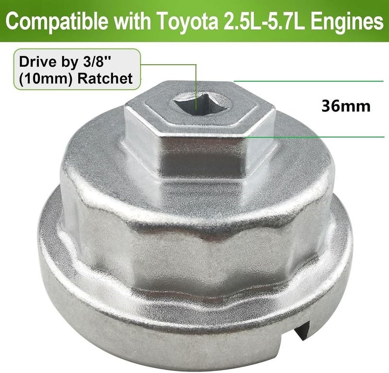 Shonee 64mm 14 Flute Oil Filter Wrench for Toyota and Lexus Vehicles - Image 3