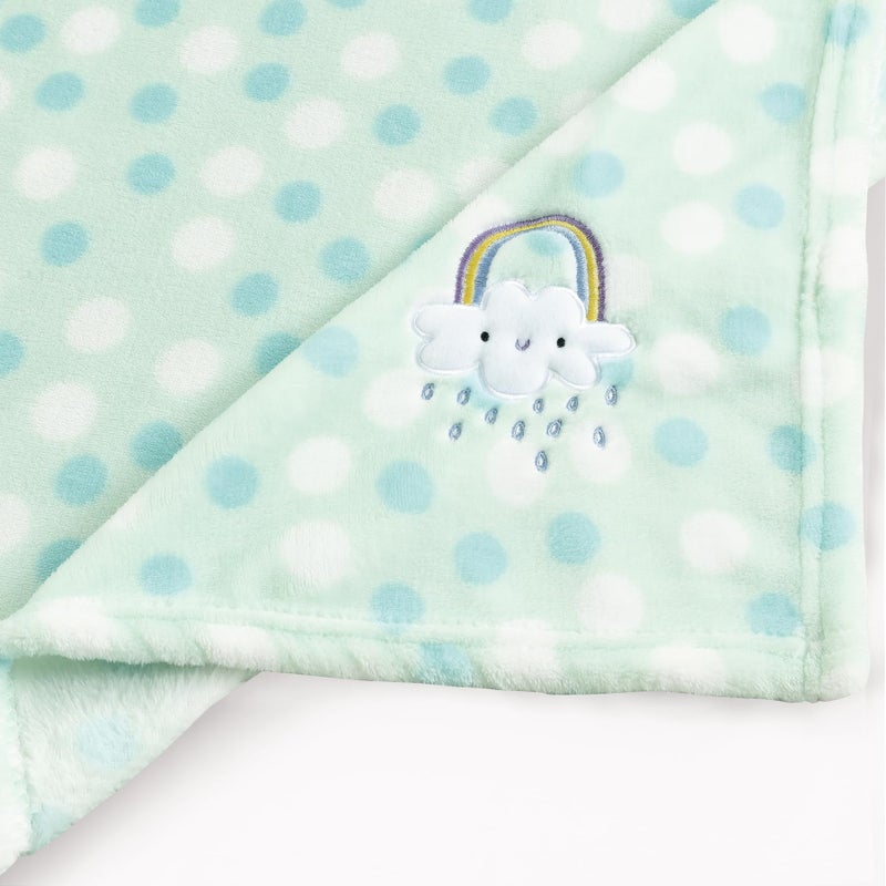 CREVENT 30"X40" Lightweight Fuzzy Fluffy Warm Plush Baby Blanket for Infant Toddler Newborn Unisex Crib Cot Stroller - Green Rainbow Unisex - Image 4