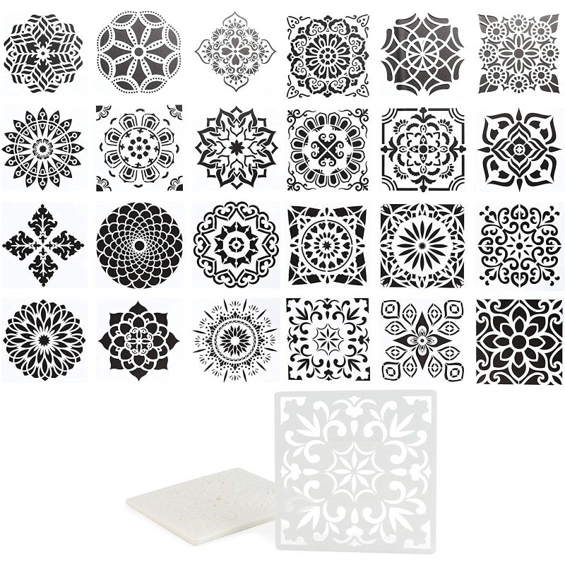 Bright Creations Mandala Dot Painting Templates,Stencils For Diy Rock Art Projects (24 Pack) - Image 1