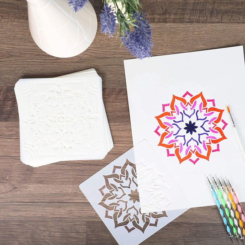 Bright Creations Mandala Dot Painting Templates,Stencils For Diy Rock Art Projects (24 Pack) - Image 2