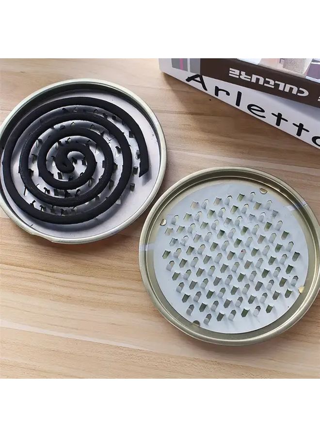 Golden Portable Hanging Cast Iron Mosquito Coil Tray Ash Holder For Home Outdoor Decor - Image 4