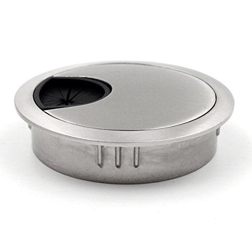 Jetland Desk Grommet for Wire Organizer - Brushed Silver, Fits 2" Hole, GBS53, 2-Pack - Image 3