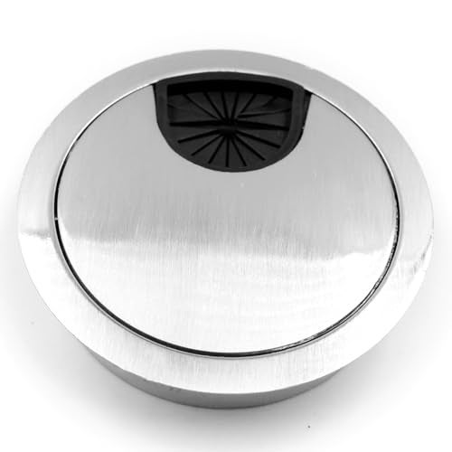 Jetland Desk Grommet for Wire Organizer - Brushed Silver, Fits 2" Hole, GBS53, 2-Pack - Image 4