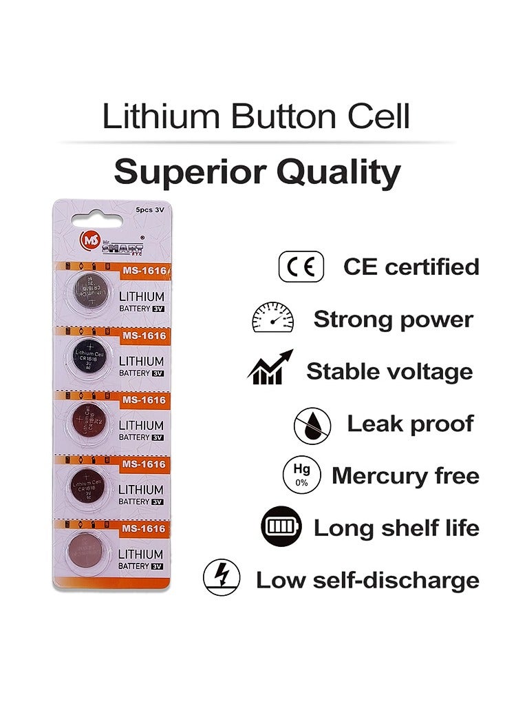 MR.SMART Mr Smart Lithium Button Cell Battery, 3V 210mAh, Pack of 5 - Image 2