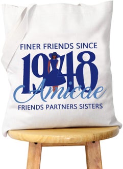 WCGXKO WCGXKO Zeta 1948 Sorority Inspired Gift Finer Friends Sinse 1948 Amicae Frieds Partners Sisters Makeup Bag (Finer Friends 1948 tote) 