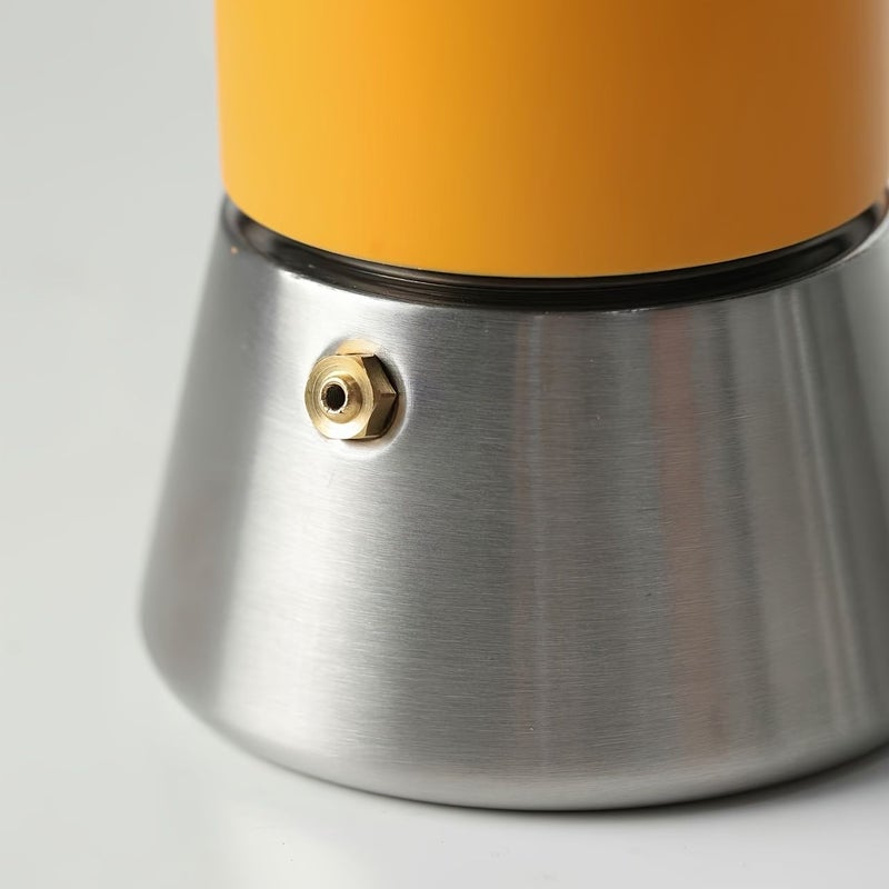 9 Cup Stainless Steel Moka Pot Italian Espresso Maker Stovetop Matte Yellow - Image 3