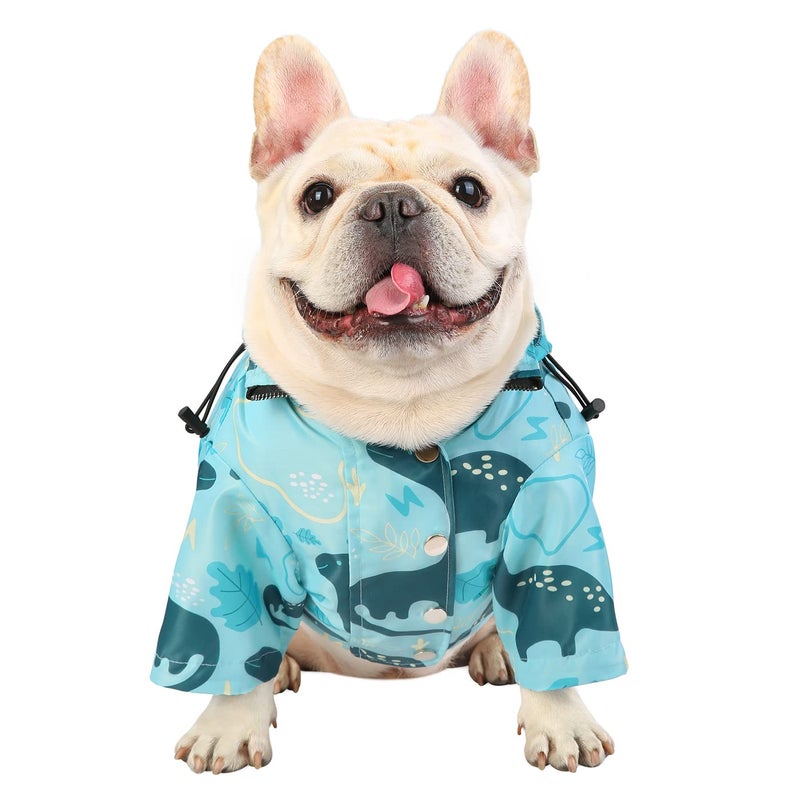 HDE HDE Dog Raincoat Double Layer Zip Rain Jacket with Hood for Small to Large Dogs Dinosaurs - L  - Image 2