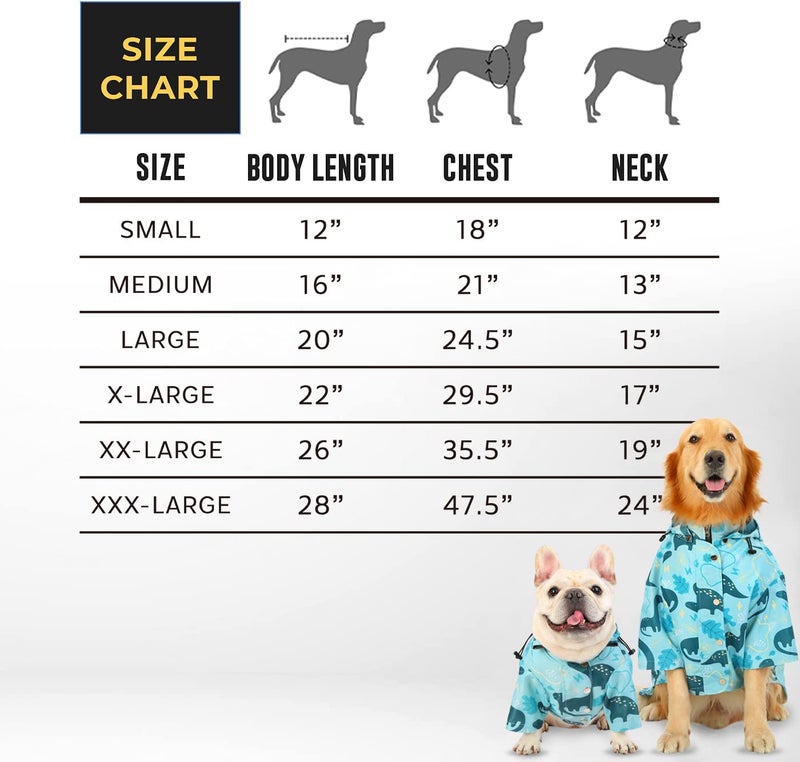HDE HDE Dog Raincoat Double Layer Zip Rain Jacket with Hood for Small to Large Dogs Dinosaurs - L  - Image 3