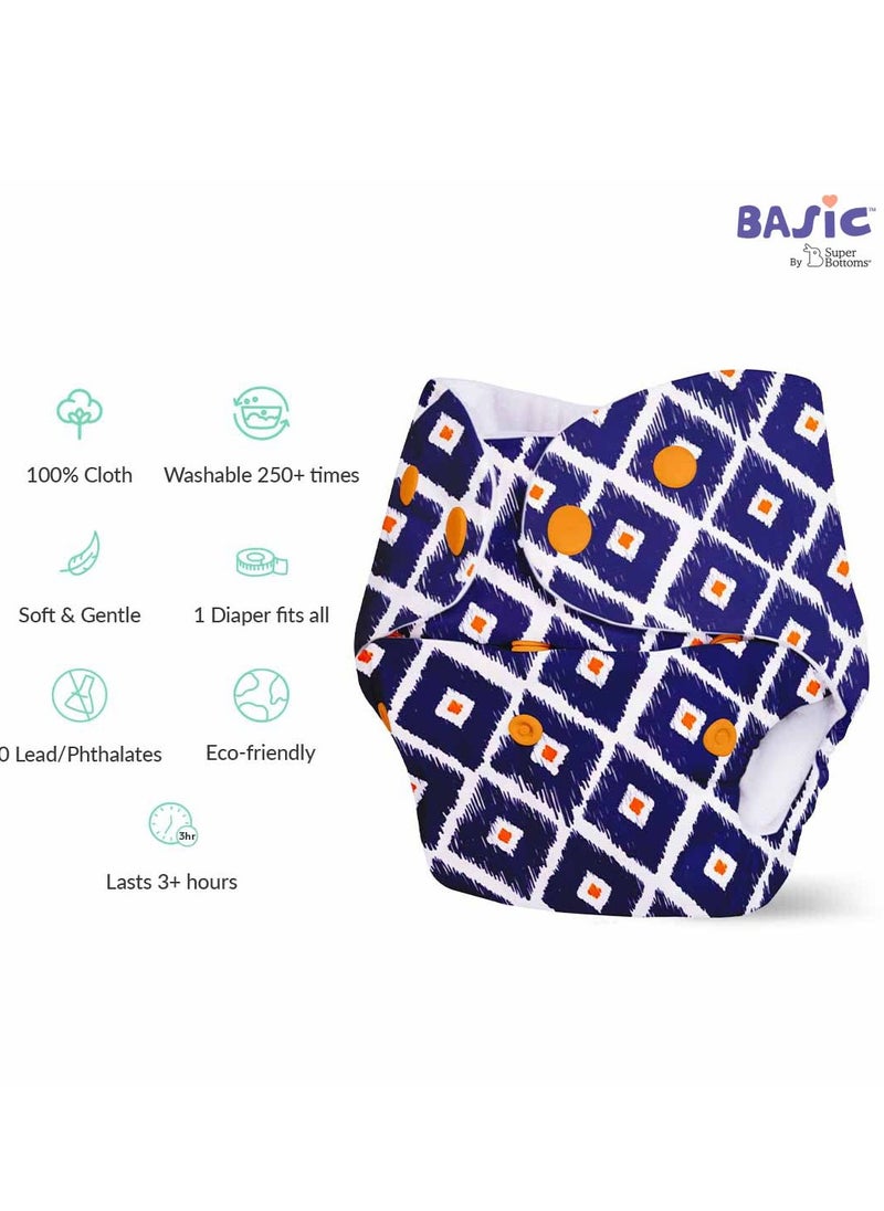 Superbottoms superbottoms BASIC - Assorted Pack of 4 (2 Shell+2 Insert) Cloth Diaper For Baby |Washable & Reusable Cotton Cloth Diaper | 0-3 Years | Freesize | Adjustable | Reduces Rash |With Quick Dry Pad/Insert  - Image 4