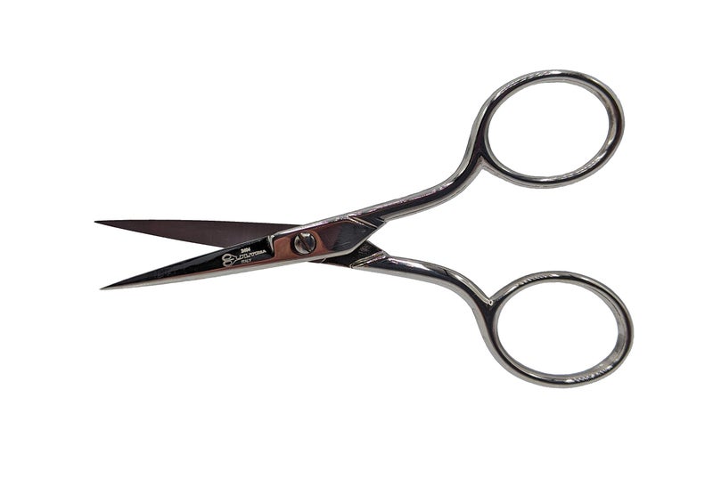 Ultima 4 Inch Embroidery Scissors – Drop Forged Carbon Steel Embroidery Sheers, Straight Blade, Chrome Plated & Made in Italy - Image 2