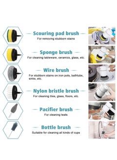 Alruht Rechargeable Electric Spin Scrubber, Portable Handheld Cleaning Brush with 6 Replaceable Brush Heads, Cordless Cleaning Brush for Bathroom, Kitchen, Dish, Milk bottle, Tile, Glass  - Image 3