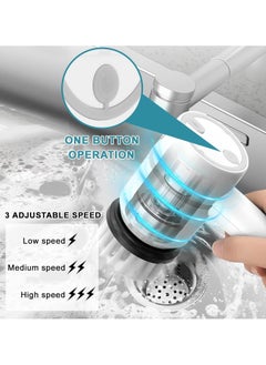 Alruht Rechargeable Electric Spin Scrubber, Portable Handheld Cleaning Brush with 6 Replaceable Brush Heads, Cordless Cleaning Brush for Bathroom, Kitchen, Dish, Milk bottle, Tile, Glass  - Image 4