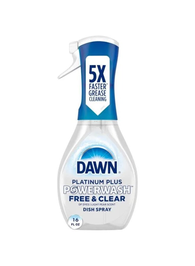 Dawn Platinum Plus Power wash Light Pear Scent Dish Spray Clear 473ml - Image 1